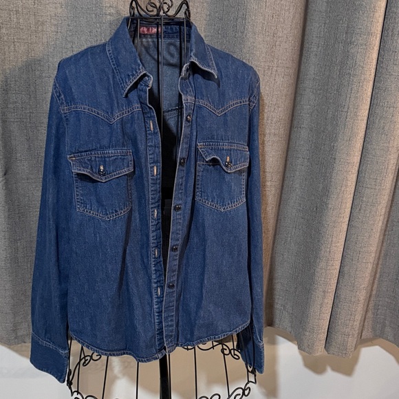 J. Crew Tops - Vintage J. Crew Blue Jean Button-Up